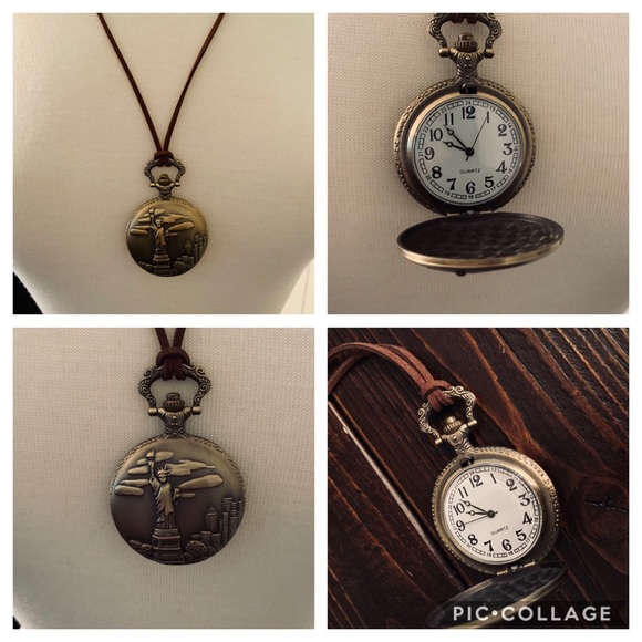 Jewelry - Statue of Liberty clock necklace